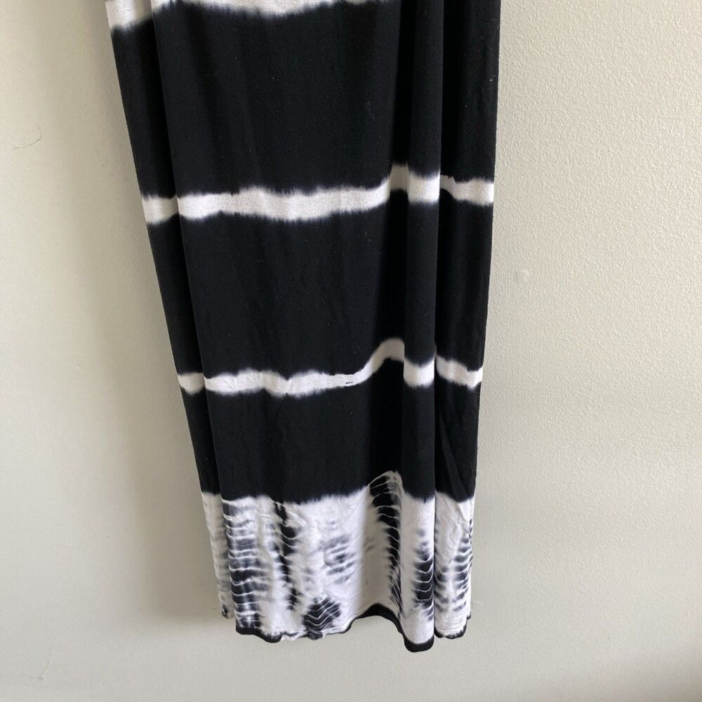 LUCKY BRAND Swimwear Black & White Dress Tie Dye Coverup Size Large Boho Beach - Picture 3 of 6